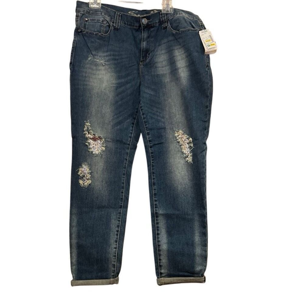 Seven7 Jeans girlfriend Sz.16 NWT sparkle